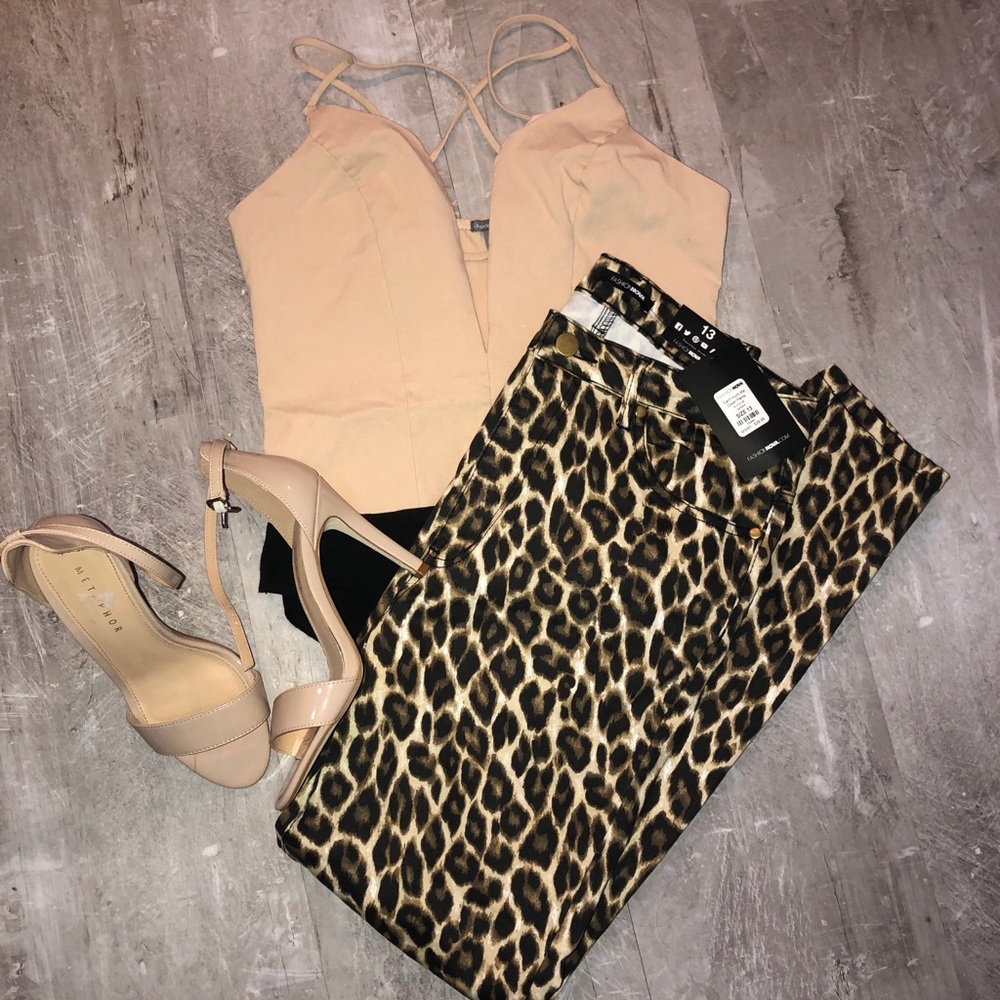 Cheetah print jeans